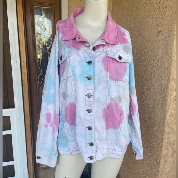 Street Blues Tie Dye Button Down Jacket (3X) - Picture 10 of 12